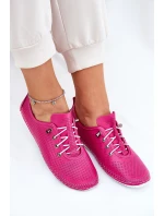 Dámské Kožené Polobotky Z Přírodní Kůže model 21691726 Růžové - Artiker