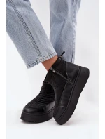 Dámské zimní boty na platformě vyhřívané kožešinkou černé Tahlira Dámské zimní boty na platformě vyhřívané kožešinkou černé Tahlira