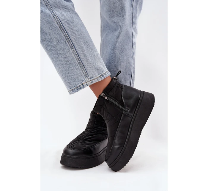 Dámské zimní boty na platformě vyhřívané kožešinkou černé Tahlira Dámské zimní boty na platformě vyhřívané kožešinkou černé Tahlira
