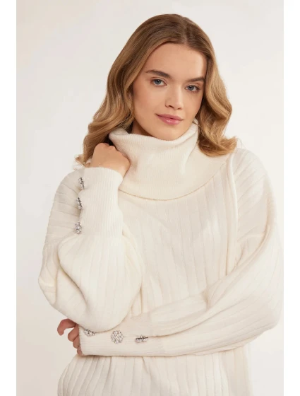 Svetr Golf s rukávy bílý  model 20745483 - Monnari