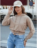 TRENDHOOD dámska mikina s kapucňou svetlohnedá FashionStreet BY1311
