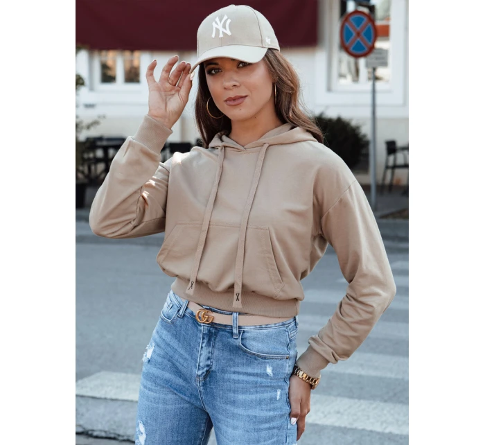 TRENDHOOD dámska mikina s kapucňou svetlohnedá FashionStreet BY1311