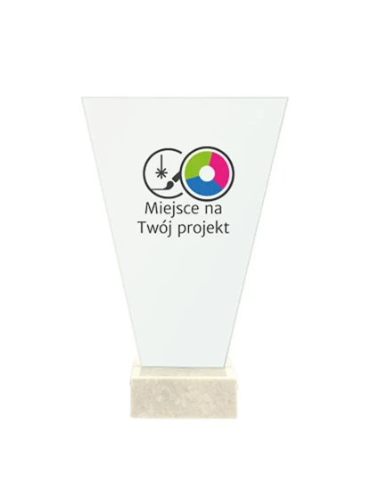 Sklenená trofej na mramorovom podstavci - INDIVIDUAL