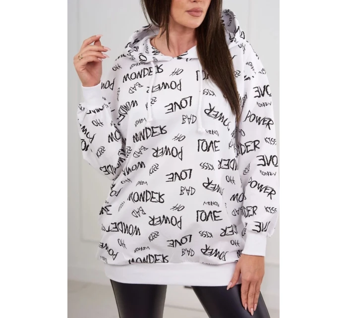 Mikina s nápisy bílá Mikina s nápisy bílá