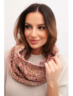 Dámsky pletený mäkký zimný komín KN25 pink+yellow