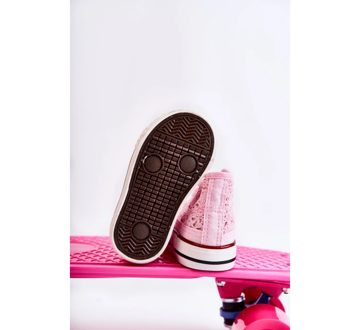 Dziecięce Wysokie Trampki Różowe Mona Dziecięce Wysokie Trampki Różowe Mona