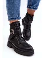 Kožené Černé Botky Workery S model 21632510 - Boto