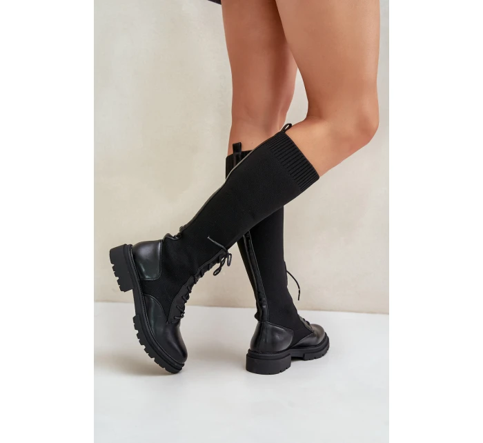 Zateplené Kozačky Se Svrškem Černé model 21679821 - Boto