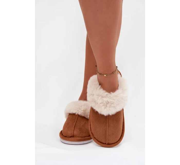 Dámské pantofle s kožíškem Camel Delissa