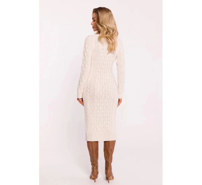 Dámské svetrové šaty model 21865052 Světle béžová - Moe