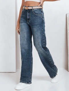 Dámske modré džínsy so širokými nohavicami FashionStreet UY2777