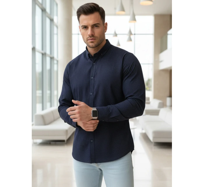 Koszula męska slim fit  granatowa model 22004889 - FashionStreet