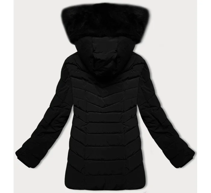 Dámska prešívaná zimná bunda S'west s kapucňou čierna (B8299-1)