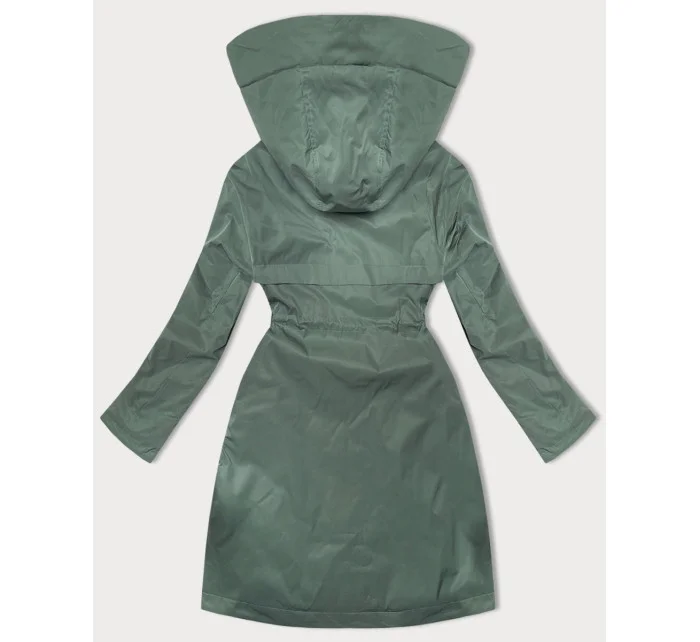 Svetlozelená jednoduchá dámska bunda s kapucňou LHD (LHD-24590) Svetlozelená jednoduchá dámska bunda s kapucňou LHD (LHD-24590)