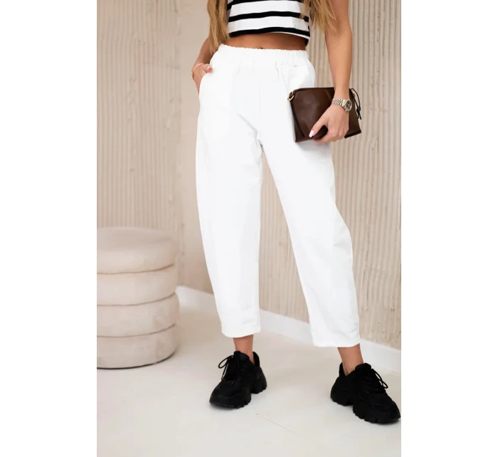 Nohavice s vreckami Summer Punto ecru