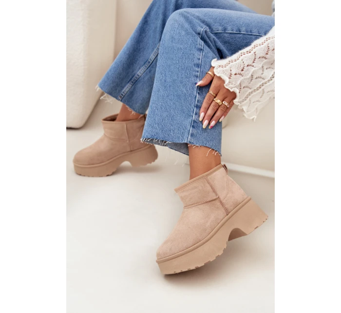 Dámské Nízké Sněhule S Kožíškem Khaki model 21706733 - Boto Dámské Nízké Sněhule S Kožíškem Khaki model 21706733 - Boto