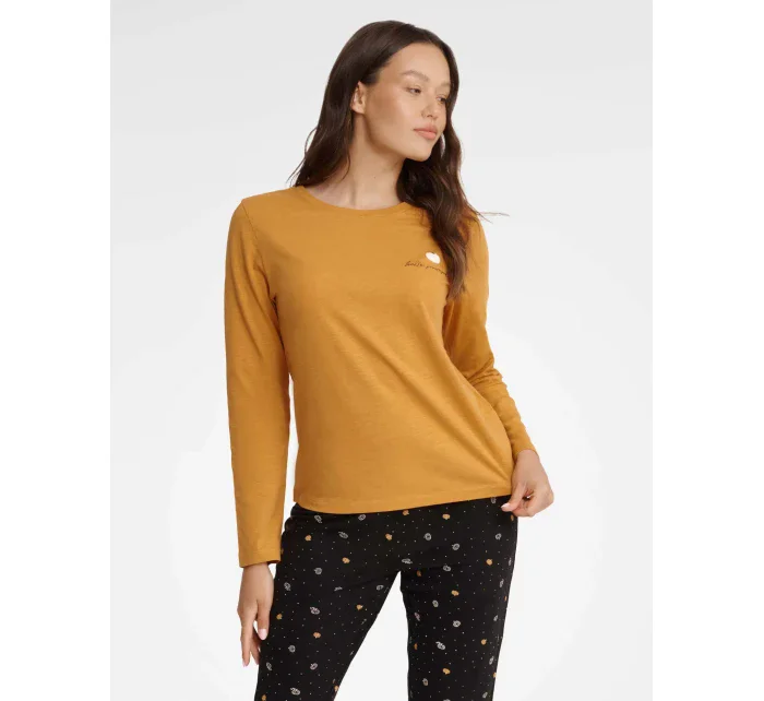 Dámské pyžamo  Hořčicová a černá  model 18754579 - HENDERSON LADIES