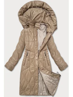 Béžová dámska prechodná prešívaná bunda S'West (B8302-12)