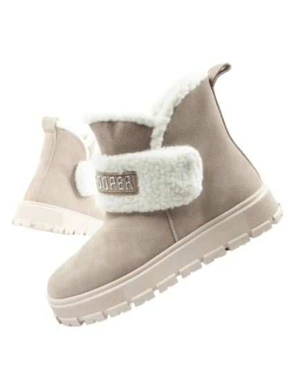 Lee Cooper Dámske zimné topánky Fashion Sheepskin Insulated Beige Women's