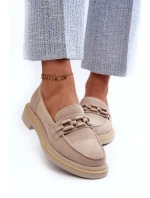 Semišové dámské mokasíny model 21660160 Béžová - S.Barski