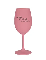 PROTOŽE BÝT FARMÁŘ NENÍ PRDEL - růžová sklenice na víno 350 ml