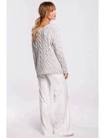 Svetr s výstřihem  šedý  model 21207530 - Moe