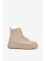 Dámské zateplené kotníkové tenisky na platformě model 21789257 Světle béžová - Big Star