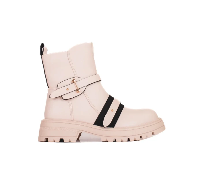 Výborné hnědé  kotníčkové boty dámské na plochém podpatku