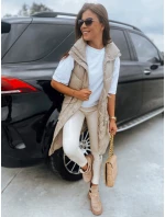 Dámská prošívaná vesta béžová Dstreet model 21965438 - FashionStreet Dámská prošívaná vesta béžová Dstreet model 21965438 - FashionStreet