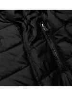 Čierna a hnedá obojstranná dámska bunda (W556)