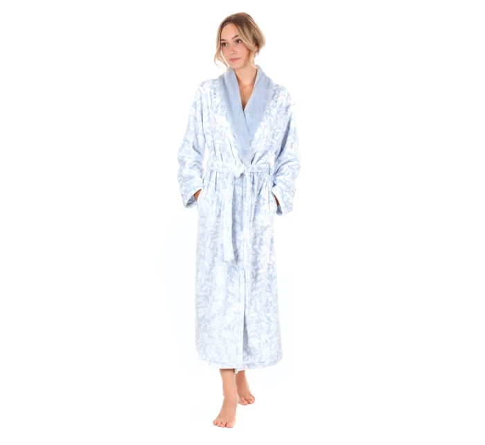 Dámsky vzorovaný župan Flora 2556 ice blue - Vestis