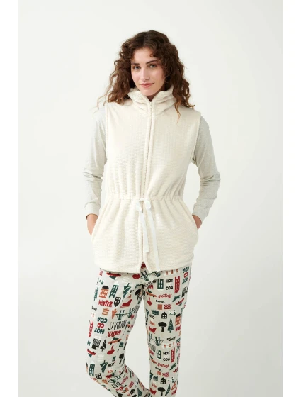 Vamp - Béžová fleecová vesta 21657 - Vamp