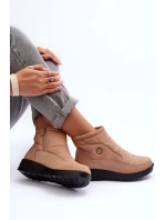 Śniegowce Damskie Ocieplane Beżowe Helis