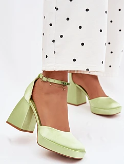 Zelené sandály na podpatku Calistae