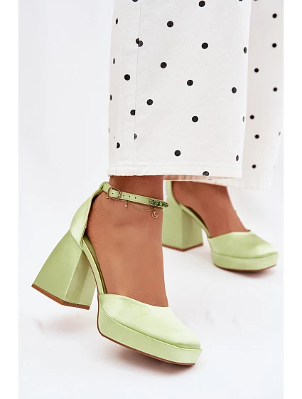 Zelené sandály na podpatku Calistae