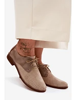 Kožené dámské elegantní šněrovací polobotky model 22136712 - Zazoo