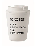 TO DO LIST:  BÝT ÚŽASNÝ - bílý termohrnek 300 ml