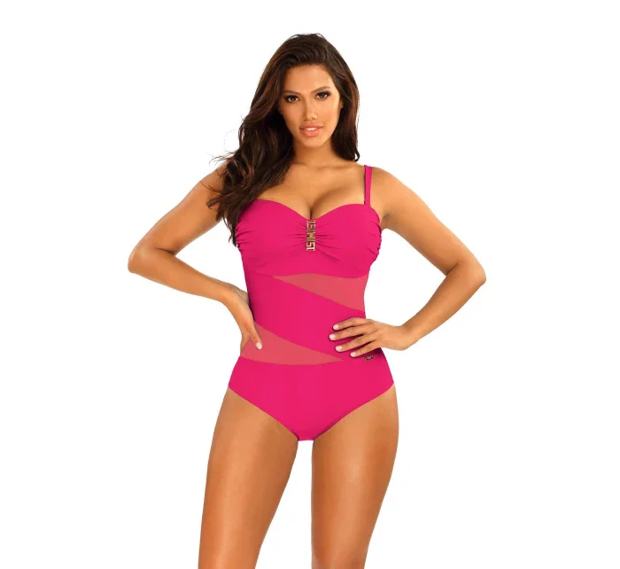 Dámske jednodielne plavky Gold 5 S8030CH1-2d tm. ružové - Self