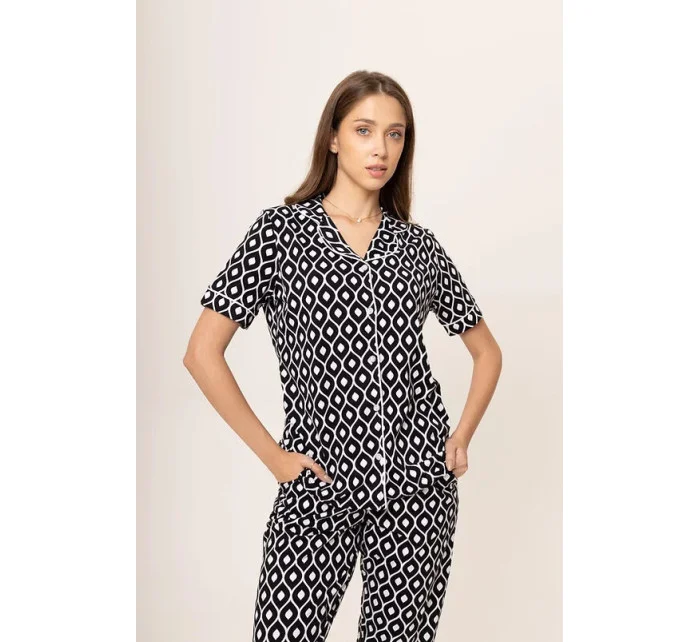 Dámské pyžamo model 19001965 černobílé - Karol Dámské pyžamo model 19001965 černobílé - Karol