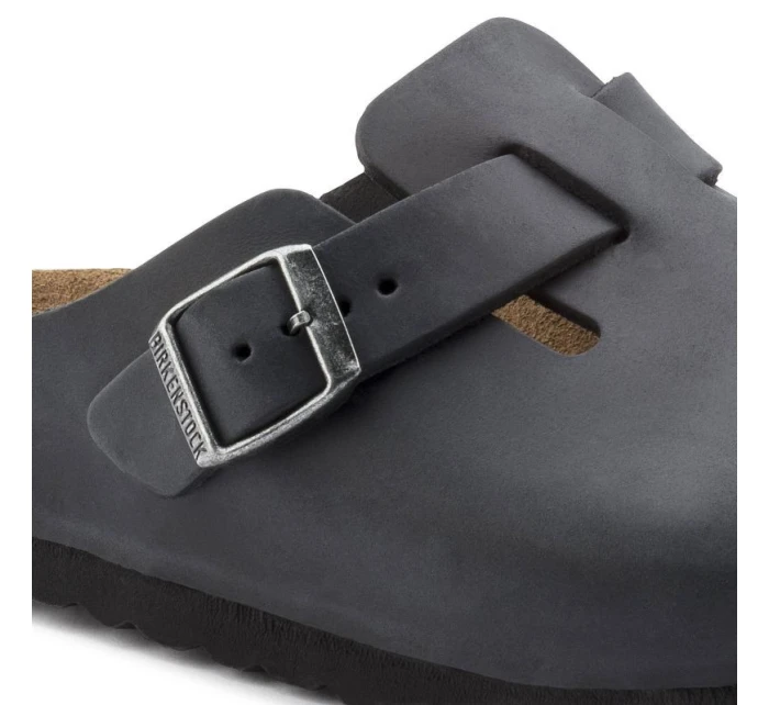 žabky Boston Black leather model 21350988 - Birkenstock