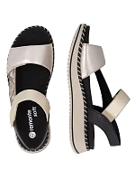 Dámské kožené sandály na platformě zlaté Remonte by model 22129949 - Rieker