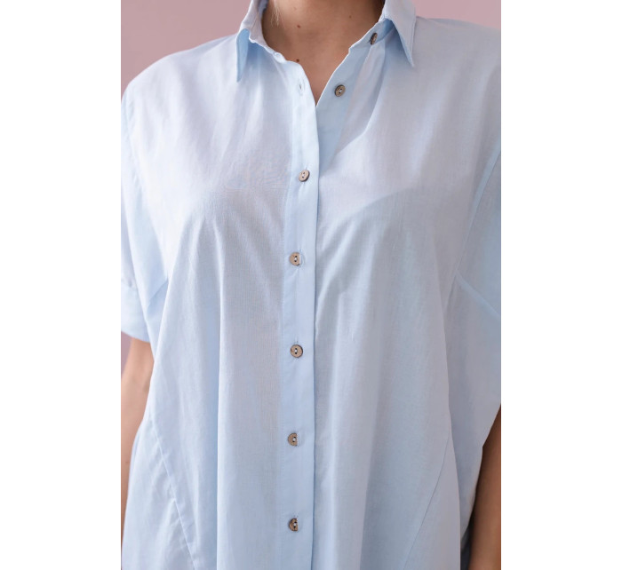 Bavlněná košile s krátkým rukávem modrý