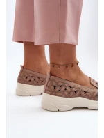 Ażurowe Półbuty Damskie Różowe Emilei Ażurowe Półbuty Damskie Różowe Emilei