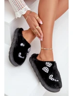 Dámské Fleece Pantofle S A Mašlí Černé model 21677903 - Boto