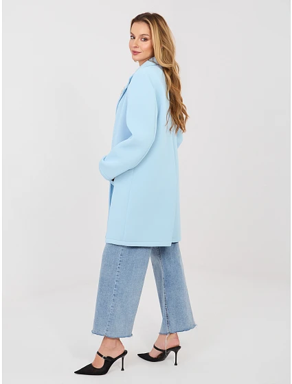 Dámský kabát IT EN model 22082242 1.06 světle modrá Rue Paris - FPrice Dámský kabát IT EN model 22082242 1.06 světle modrá Rue Paris - FPrice