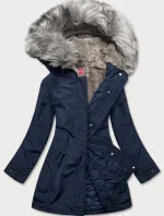 Dámska zimná bunda tmavomodrá (m21309)