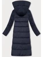 Tmavě modrá zimní bunda z různých spojených materiálů model 21248689 - Libland