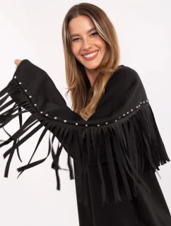 Dámska voľná mikina s lemami čierna (21695)