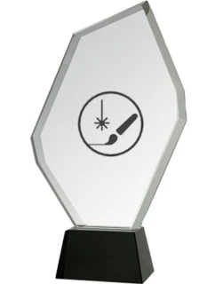 Trofeum szklane grawerowane z etui + wypełnienie farbą