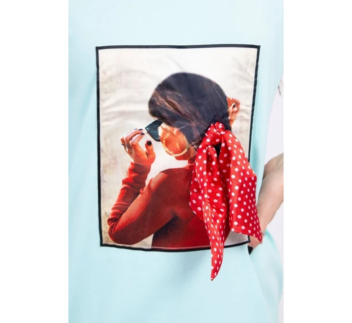 3D mätové šaty s potlačou hrášku a mašľou